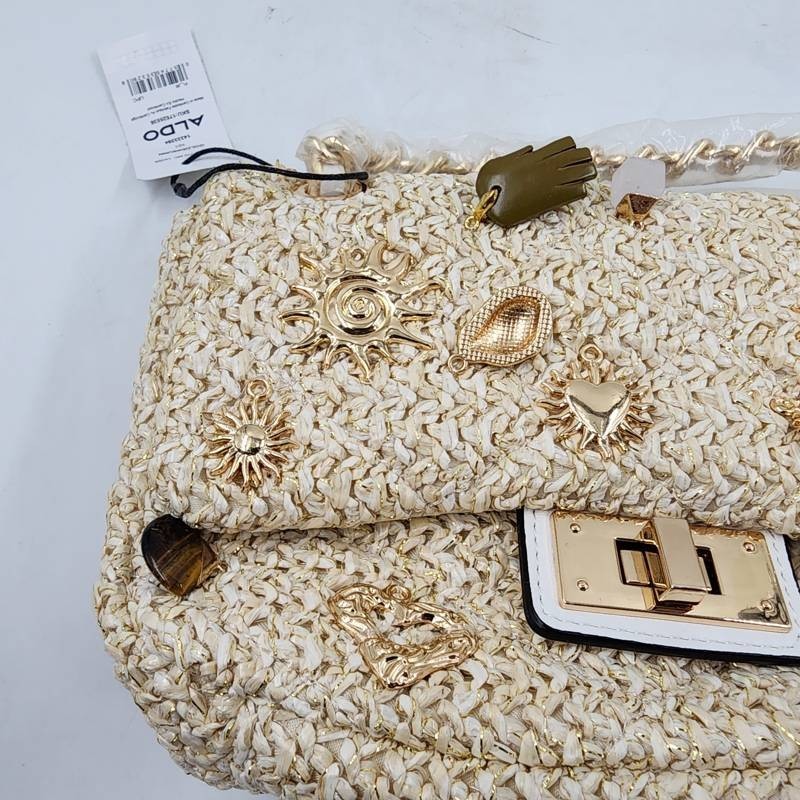 ALDO Goldensunn Small Mix Material Raffia Crossbody Bag Women’s One Size Natural