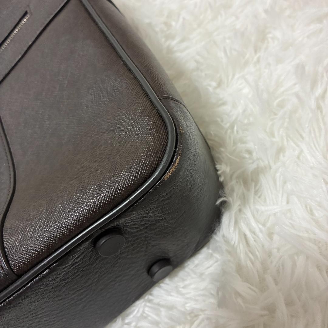 Dunhill Windsor 2-Way Business Bag Brown Leather A4 Crossbody Japan 0610723