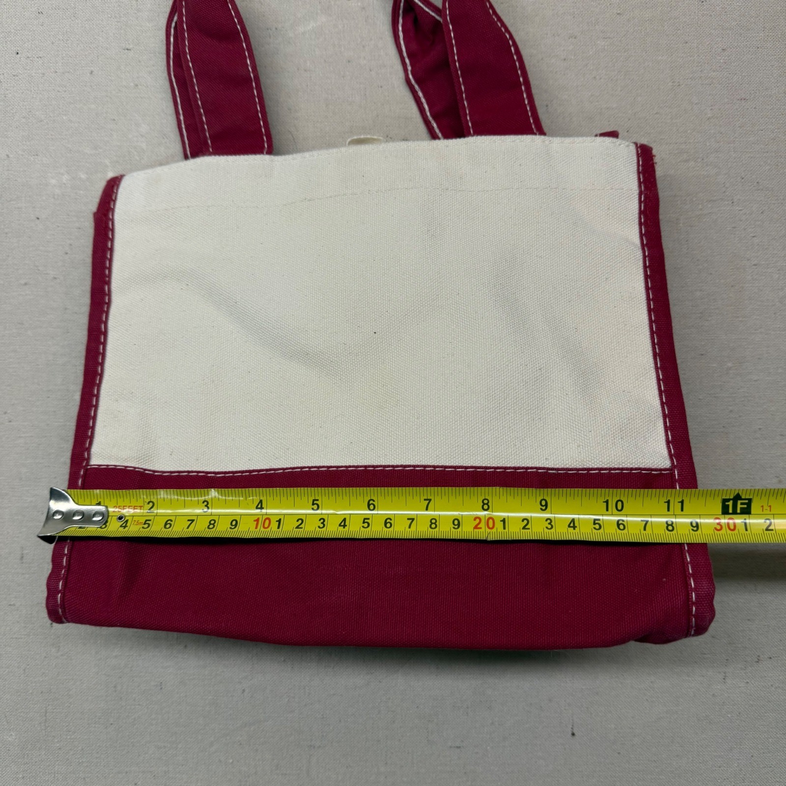 Wells Fargo Mini Boat Tote Bag Canvas Burgundy Cream Stagecoach Small Handbag