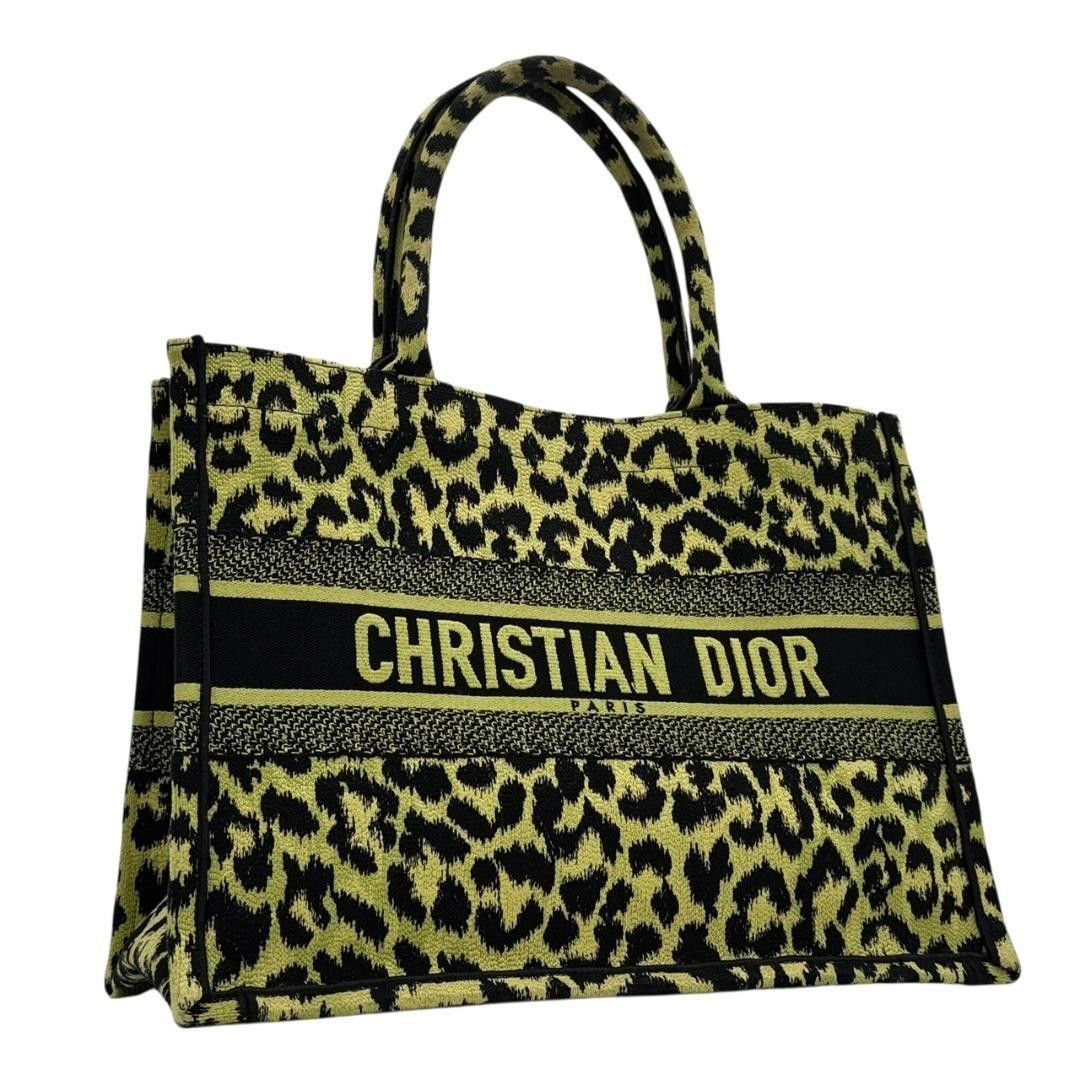 DIOR Bag: Book Tote Medium Leopard Yellow‑Green W36H27D17cm w/o accessories;