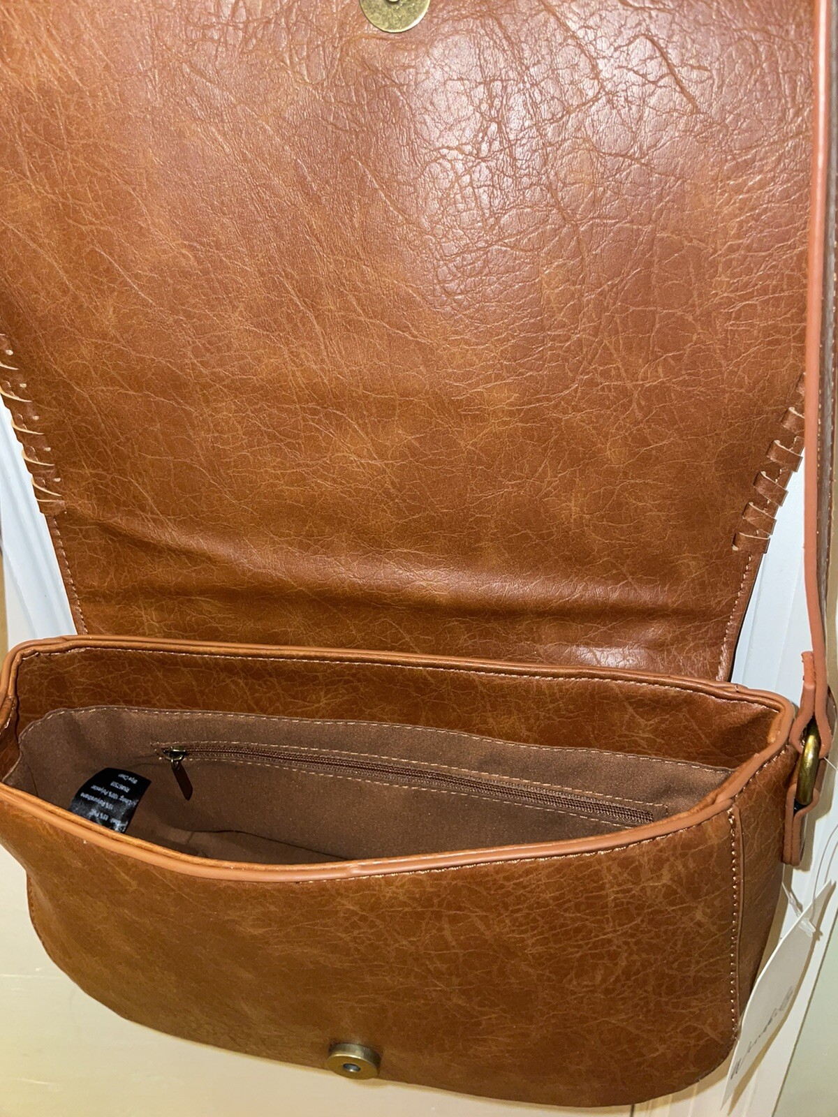 Wonderly Cognac Crossbody Purse