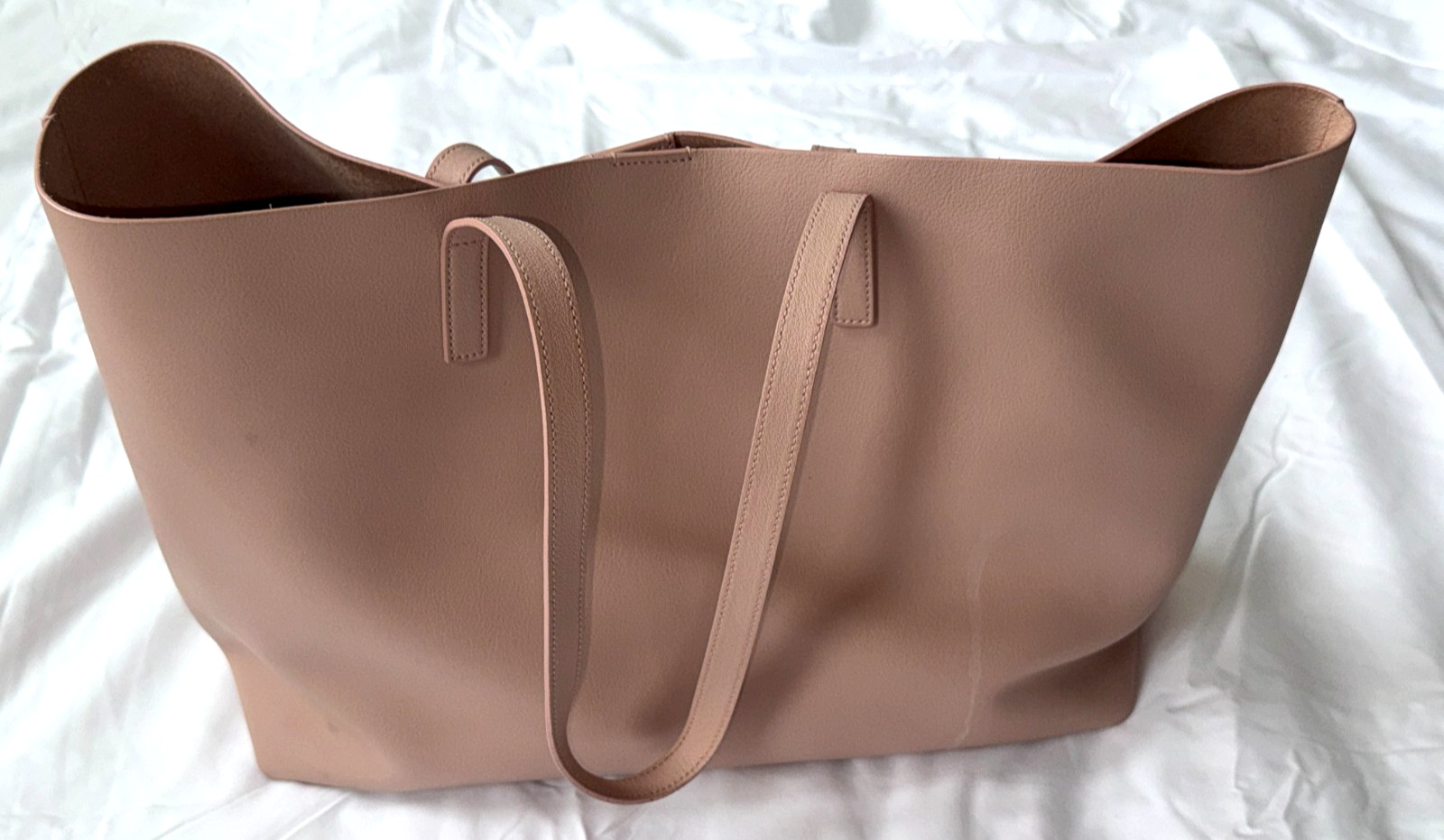 YVES SAINT LAURENT Calfskin Large Shopping Tote Pale Blush