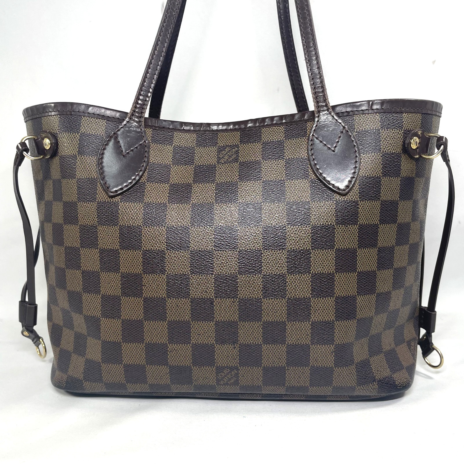 LOUIS VUITTON Neverfull PM N51109 Damier Ebene Tote Shoulder Bags Authentic