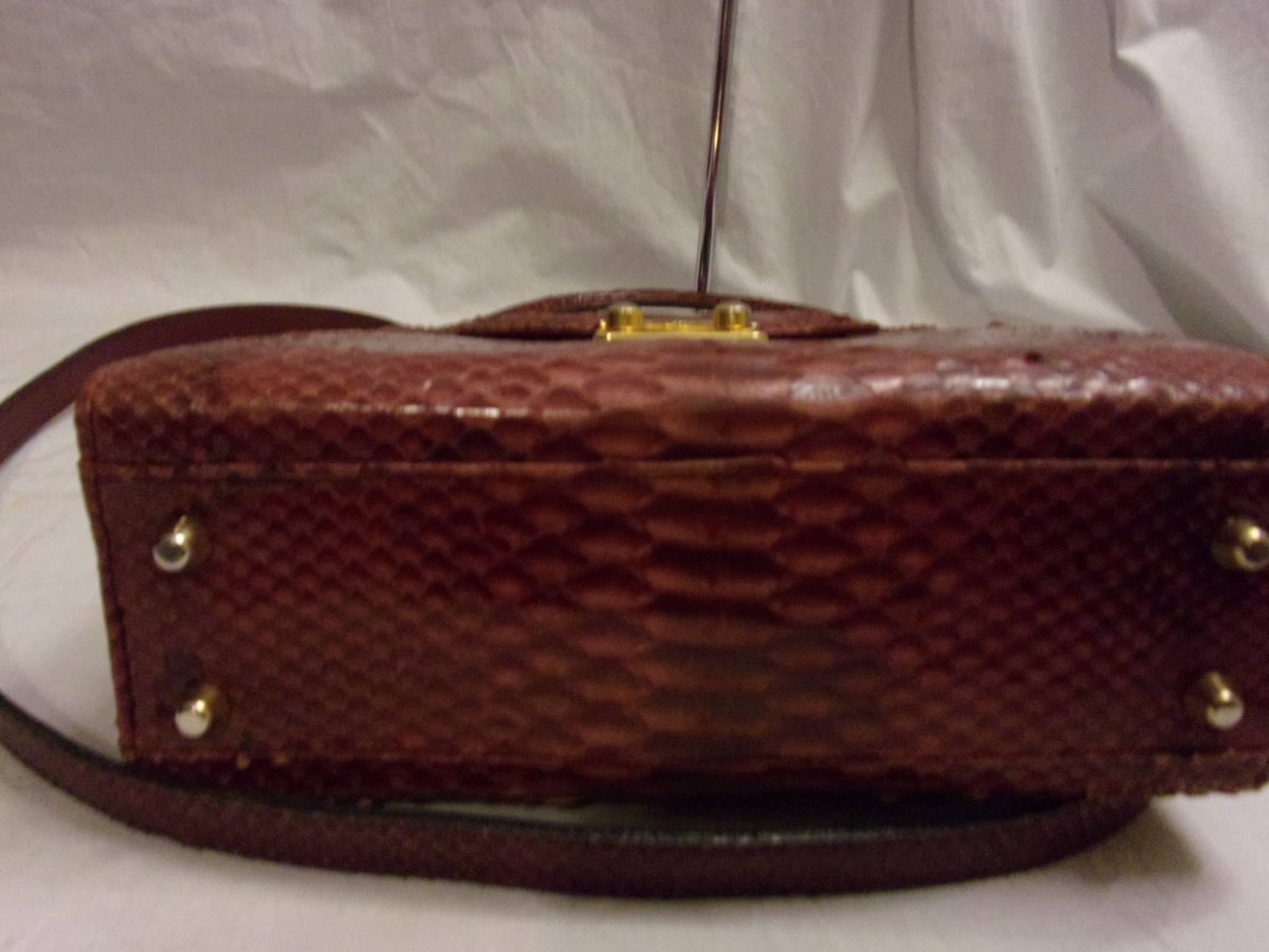Francesco Rogani Italy Wine Snakeskin Cross Body Convertable Bag Great Color