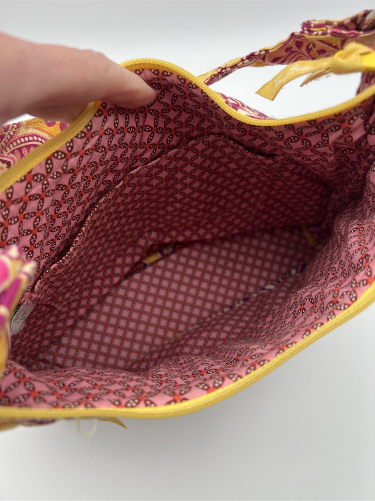 Vera Bradley Lisa B Hobo Shoulder Bag Purse Bali Gold Yellow Purple Zip Pockets