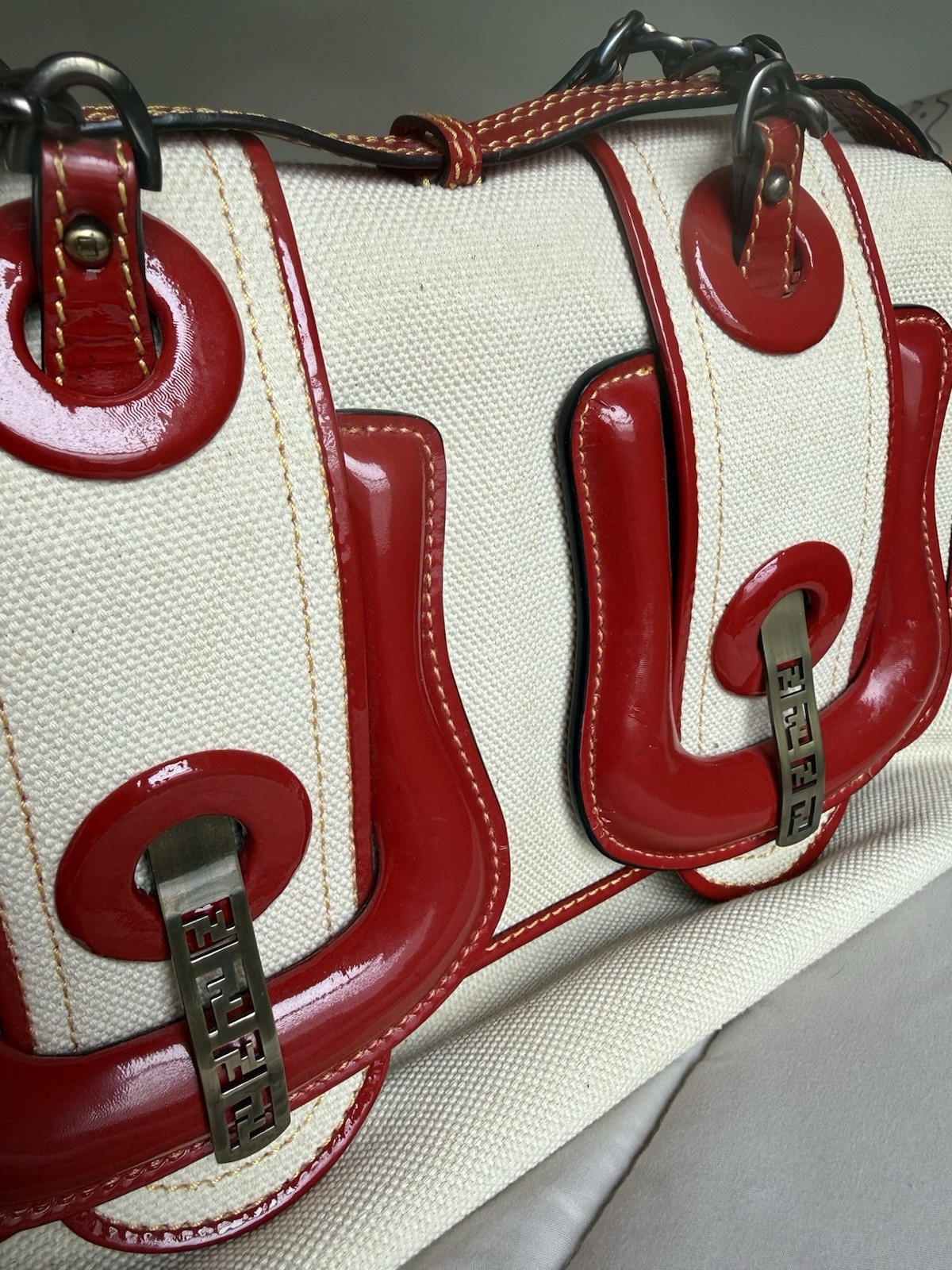 Vintage Fendi Red Shoulder Bag