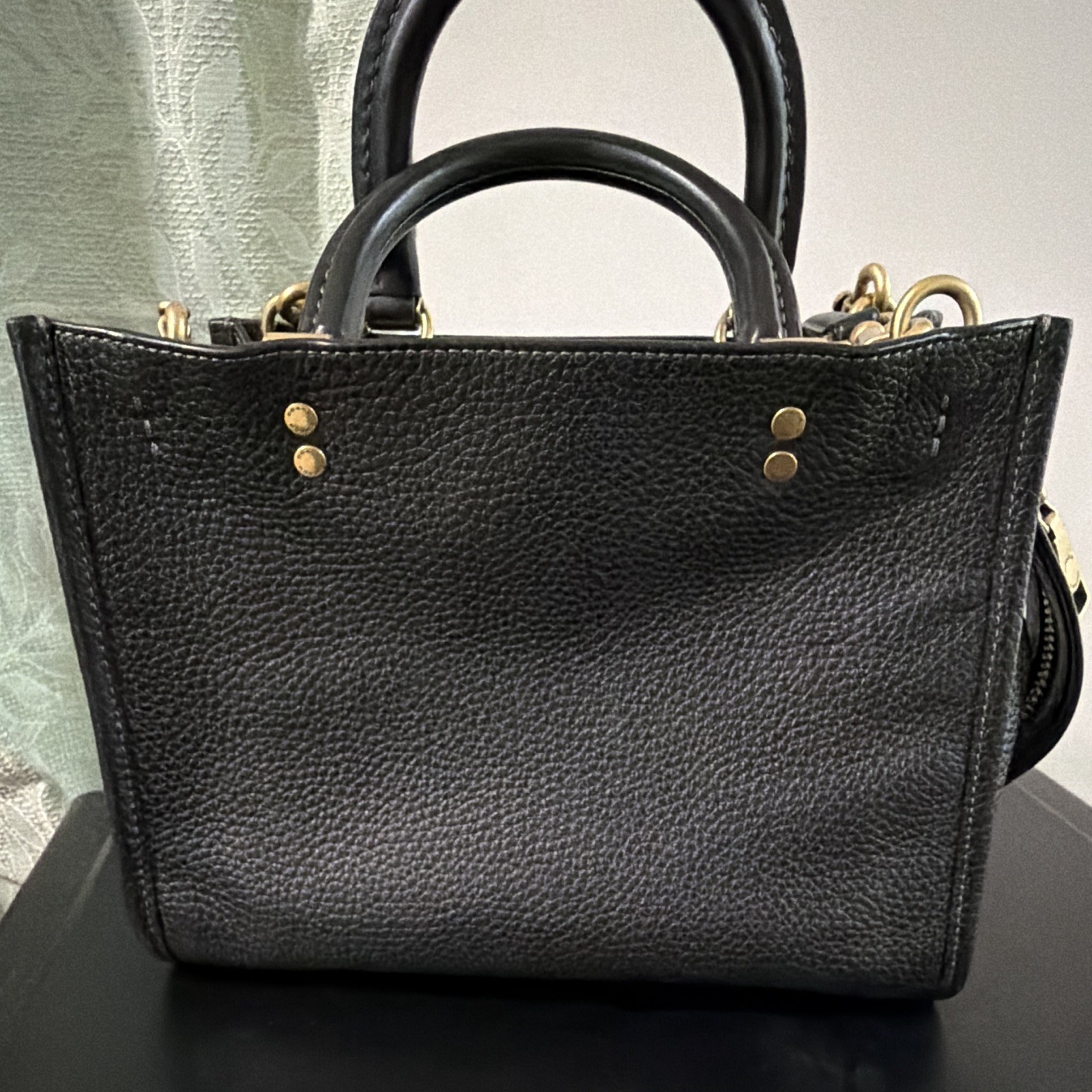 Coach Rogue 25 Women’s Black Pebbled Satchel NO crossbody strap