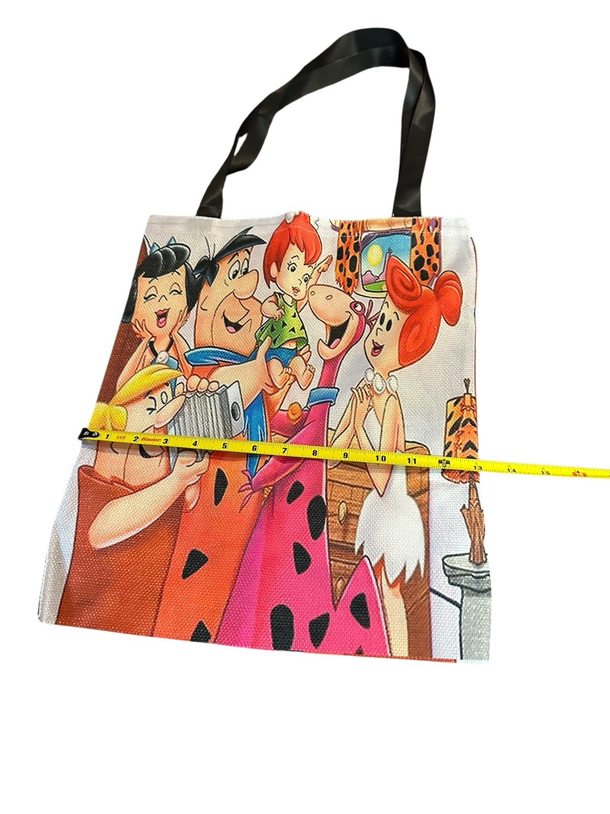 NEW tote bag flint stones cartoon double sided 16X13 inches