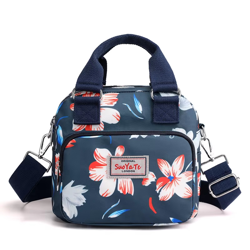 Fashion Floral Pattern Women’S Shoulder Bag High Quality Durable Nylon Handbag F