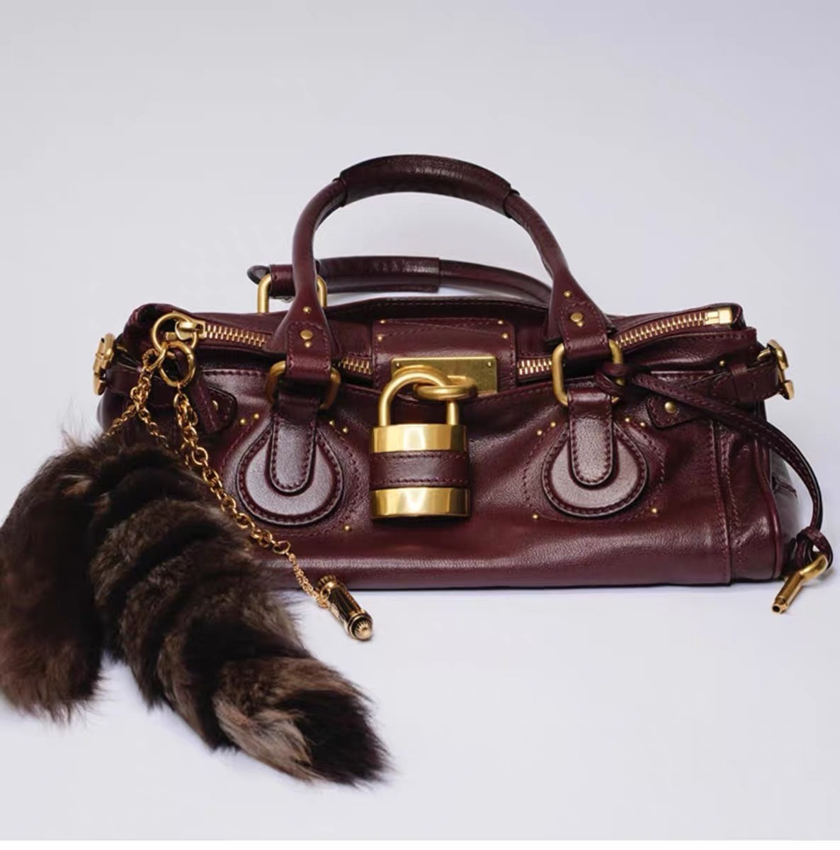 New Women’s Fashion Retro Old Lock Handbag Motorcycle Harajuku Slung Tote Bag