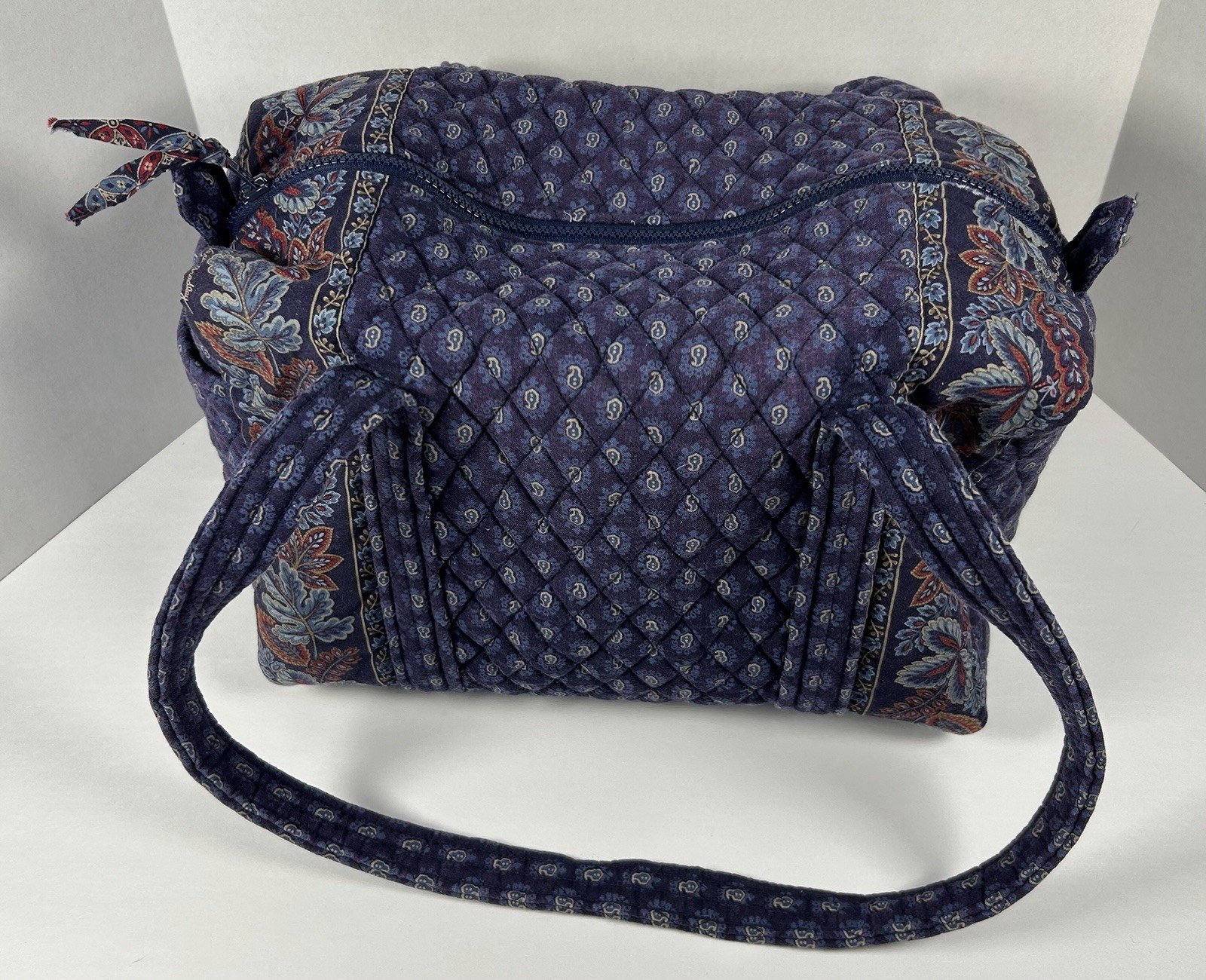 VTG Vera Bradley “Regency Blue Paisley” Duffel Bag 15″ 90’s