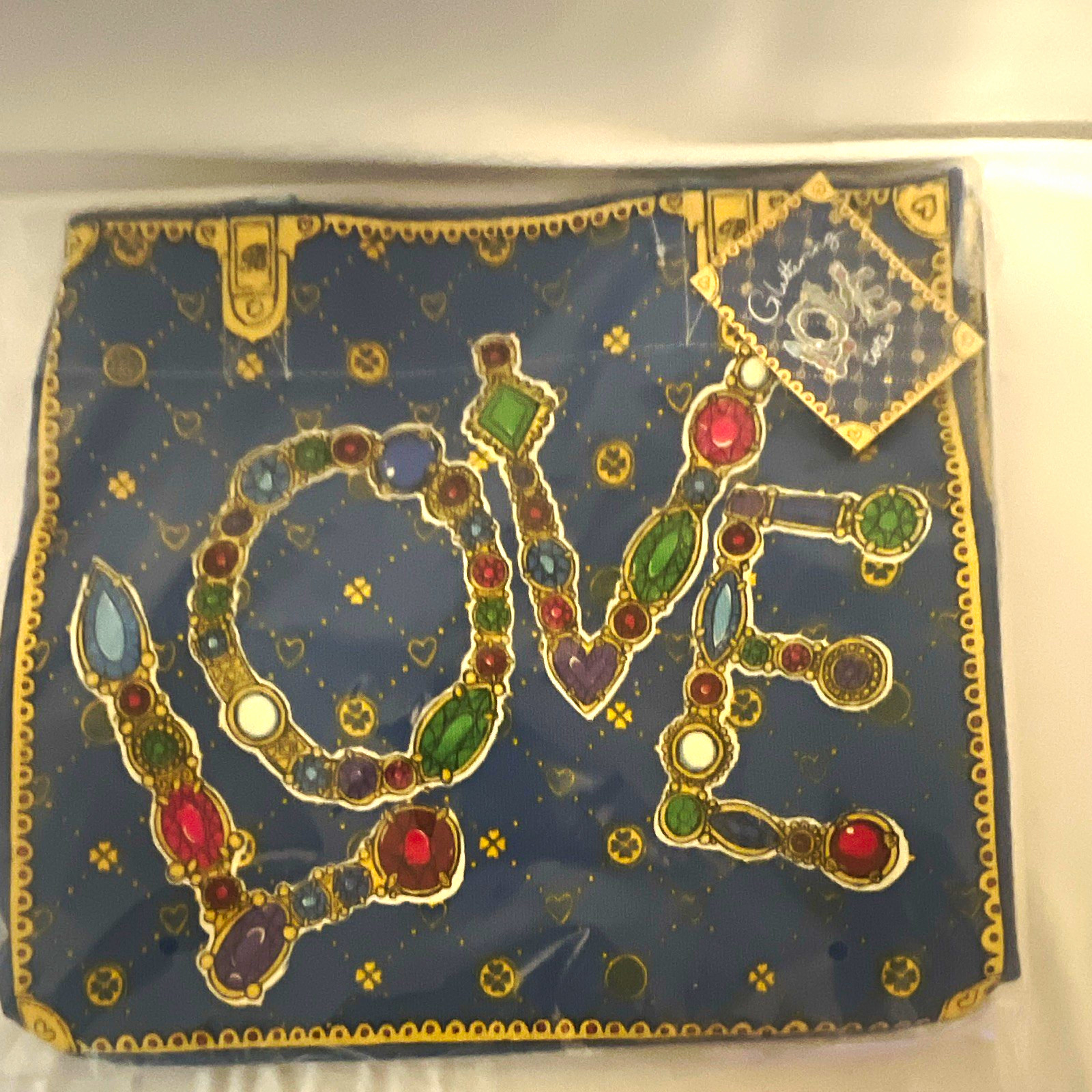 Brighton Large Blue LOVE Jewel Pattern Large Tote
