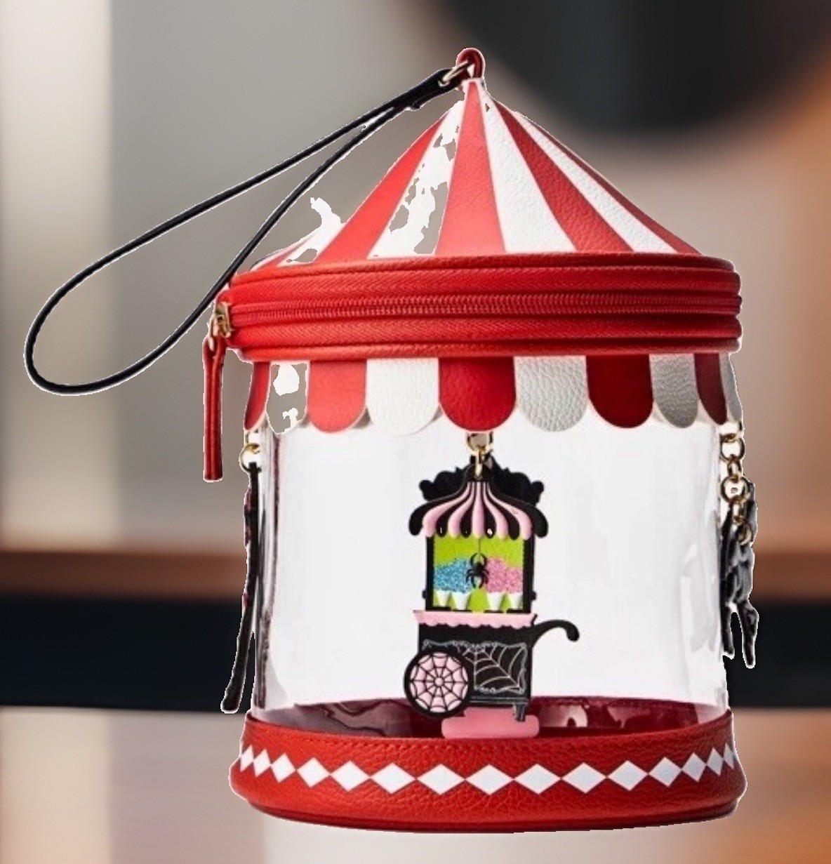 NWT Bath and Body Works 2026 Halloween Carousel Wristlet Clear Purse Zip Bag