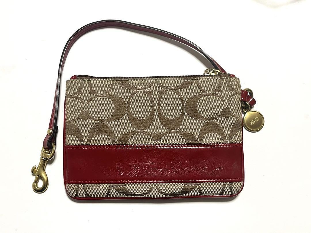 Excellent Condition COACH Canvas Pouch Makeup Bag Small Item Bag Signature