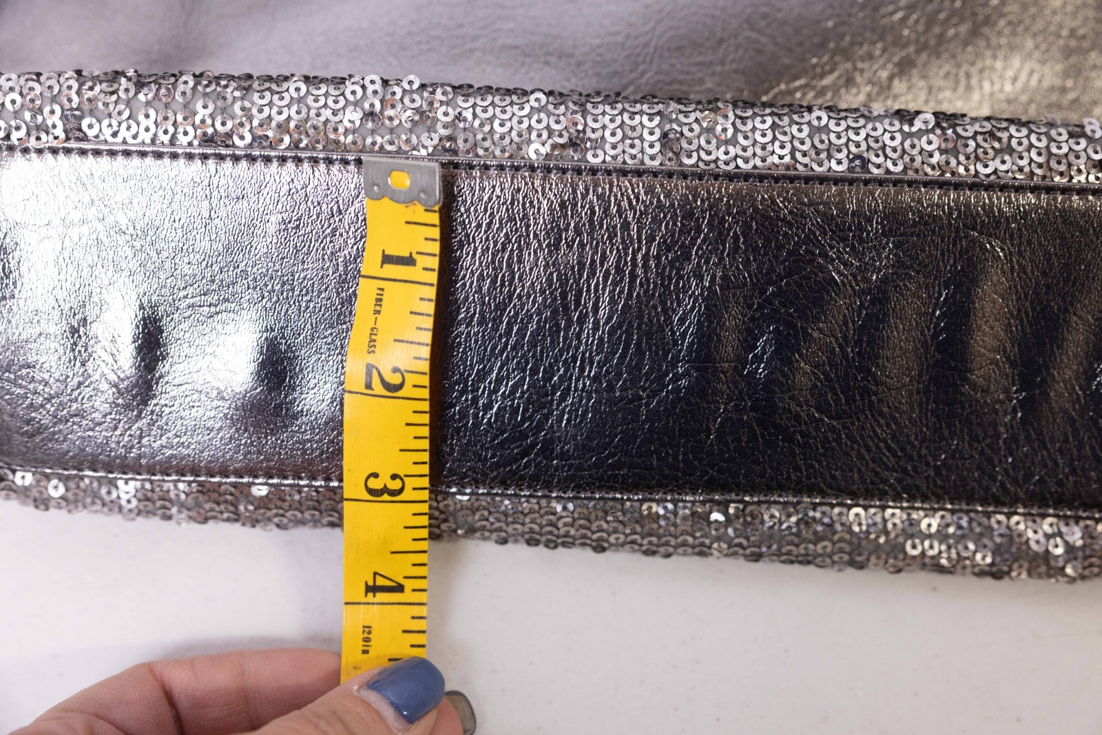 Talbots Women’s Sequin Polyester Tote Shoulder Bag Metallic Silver/Pewter $129