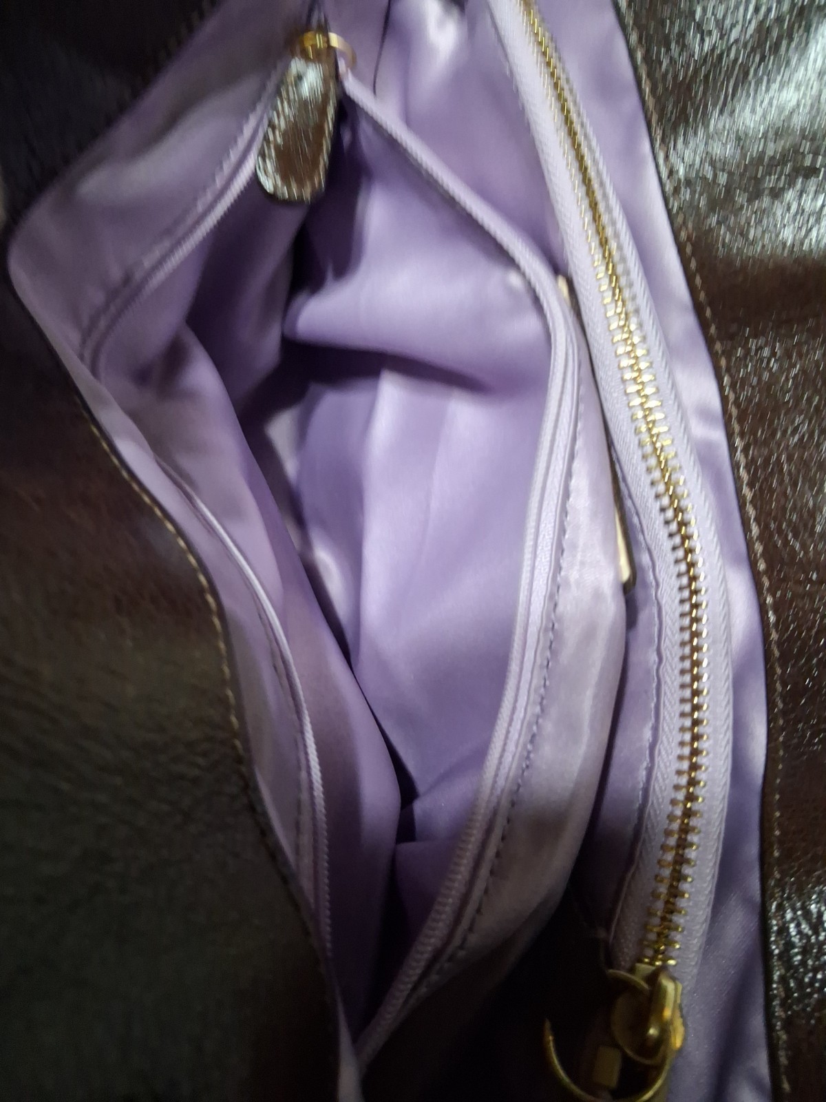 Coach Garnet Kristin Satchel Pleated Leather Turnlock Tote Bag Plum *Read Des