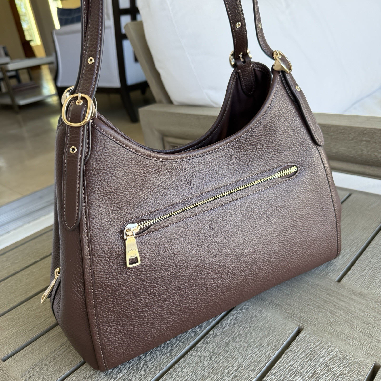 Coach Erin Shoulder Bag Refined pebble Leather CAQ86 Gold/Maple NWT
