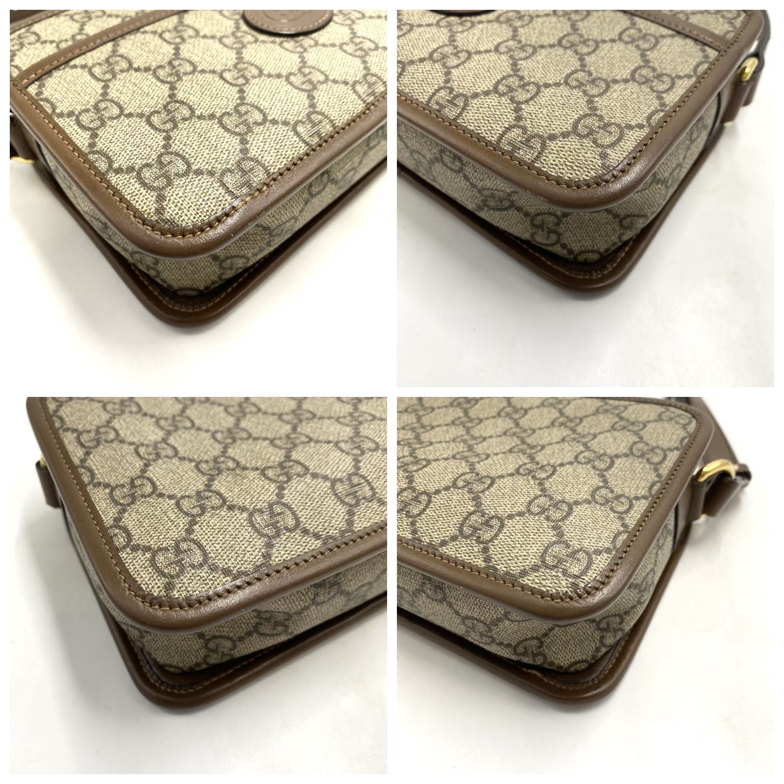 GUCCI GG Supreme Monogram AzaleaCalfskin Mini Retro Interlocking /j1173