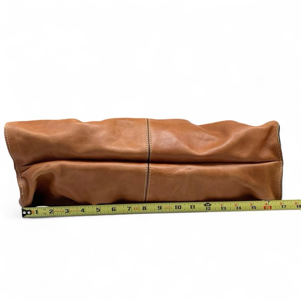 Patricia Nash Benvenuto Brown Pleated Satchel Top Handle Snap Closure Pockets