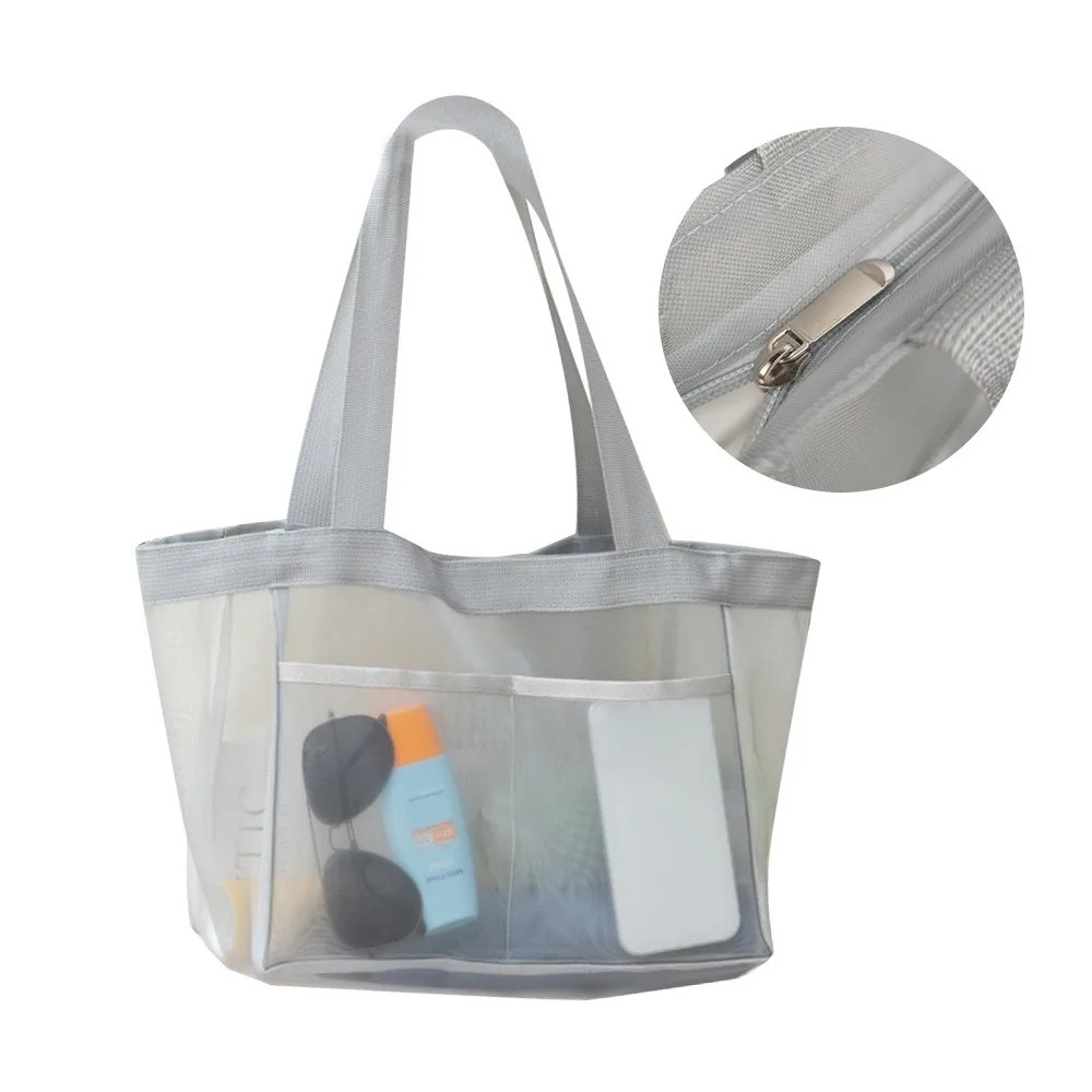 Hollow Large Capacity Makeup Storage Bag Women Multifunctional Mesh Shoulder