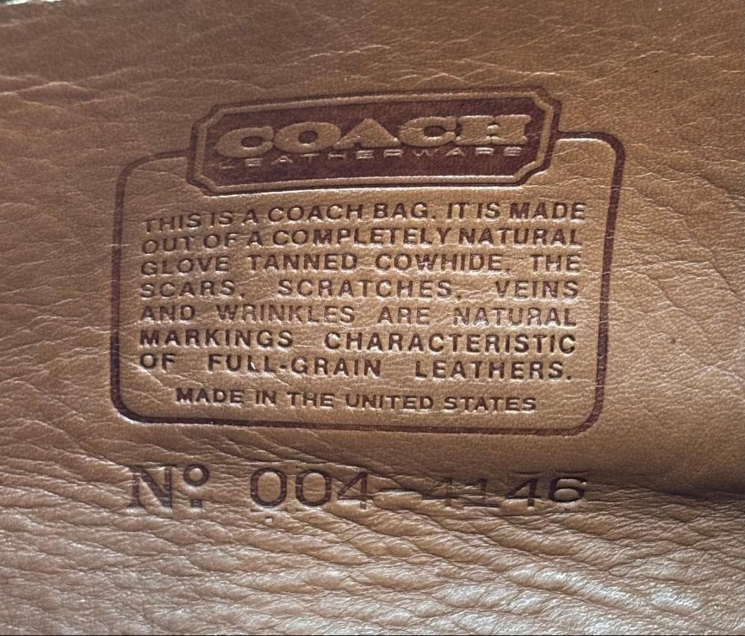 Old Coach Shoulder Bag Made in USA Glove Tan Leather German Hook Brown FROM JAPA