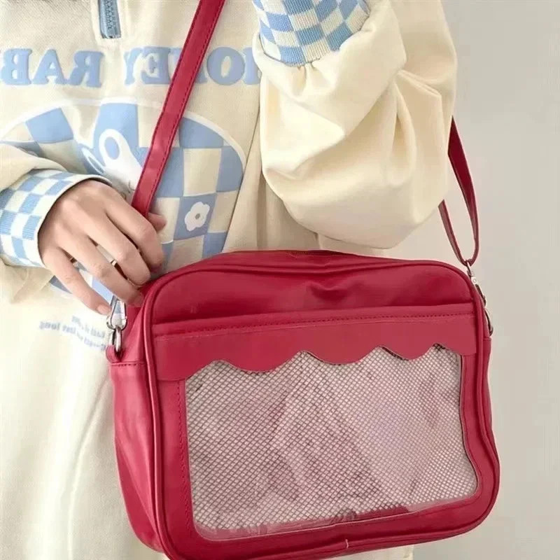 Japanese Harajuku Ita Bag for Women PU Transparent Pocket Itabag High School