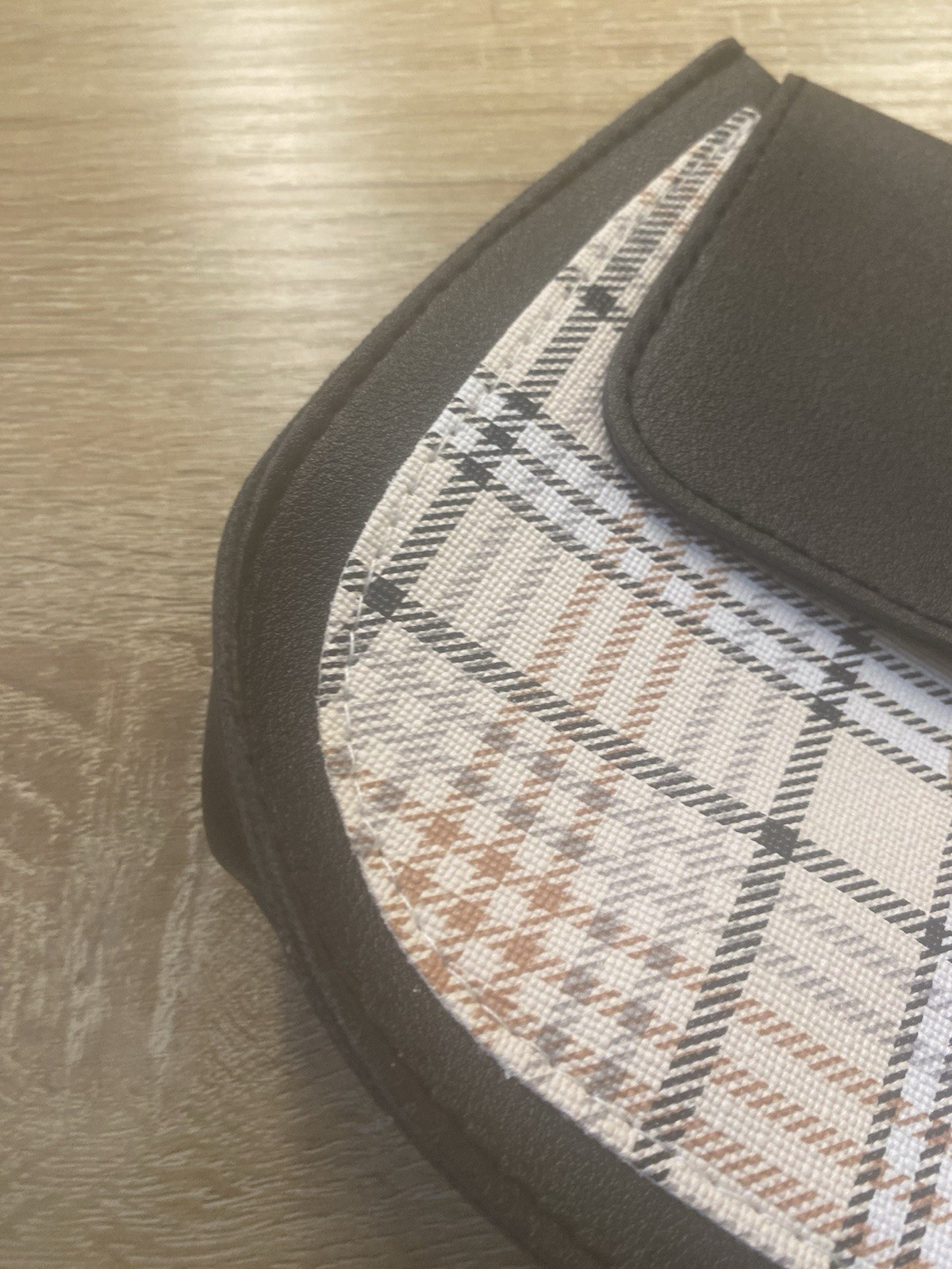Black & Beige Plaid Small Clutch Purse