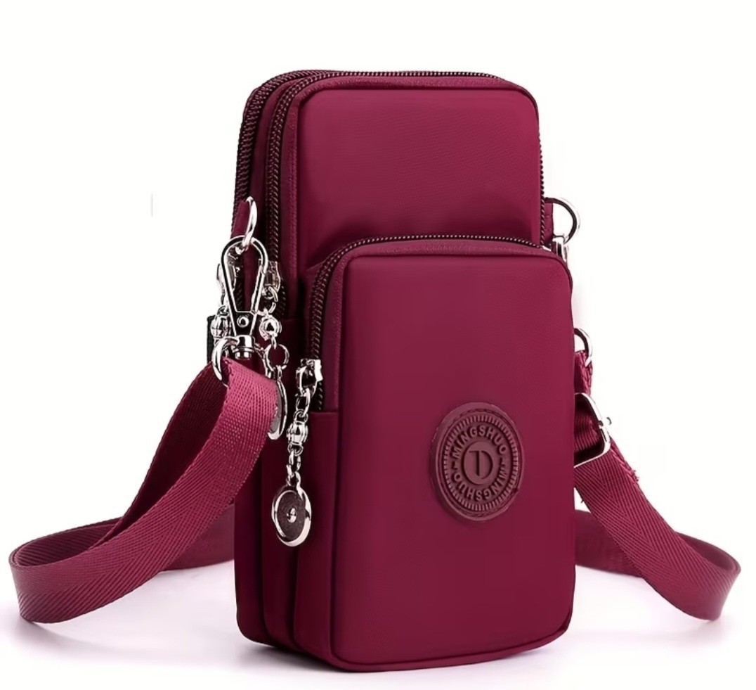 New Women Mobile Phone Bag Nylon Cell Phone Bag Coin Purse Strap Shoulder Bag