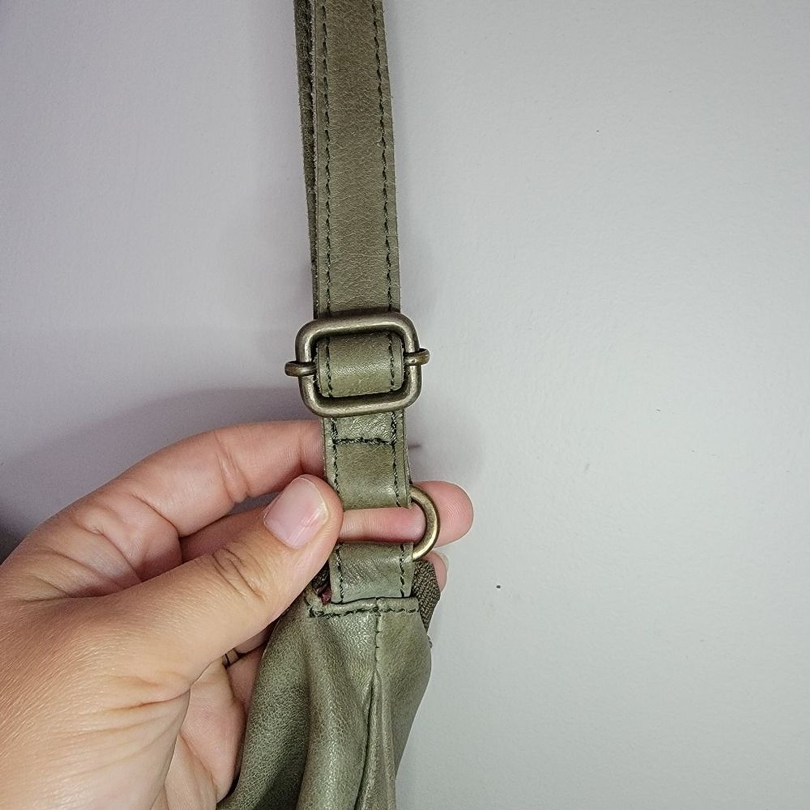 Anthropologie Cut ‘N Paste Olivia Green Leather Crossbody