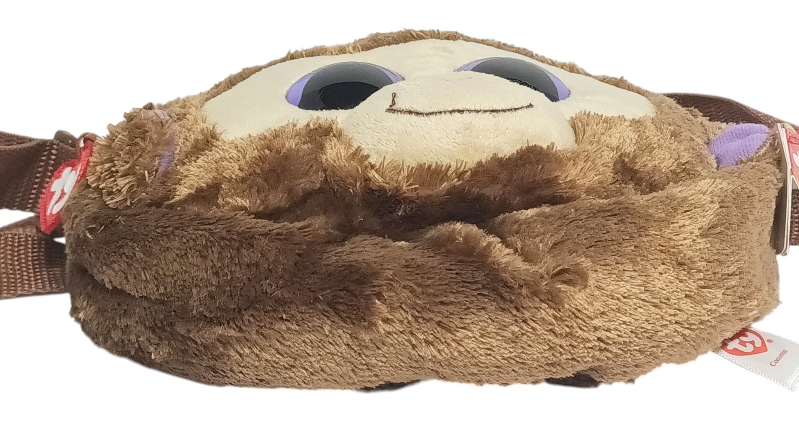 Ty Fashion “Coconut” the Monkey Plush Purse Shoulder Bag Adjustable Strap Zipper