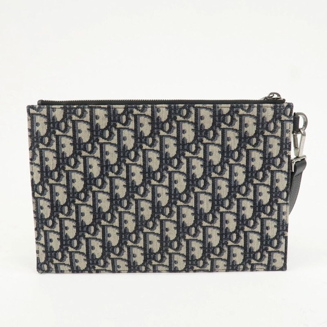 Excellent Condition Dior Oblique Jacquard Clutch Bag Pouch 22 BO 0261 Oblique Na