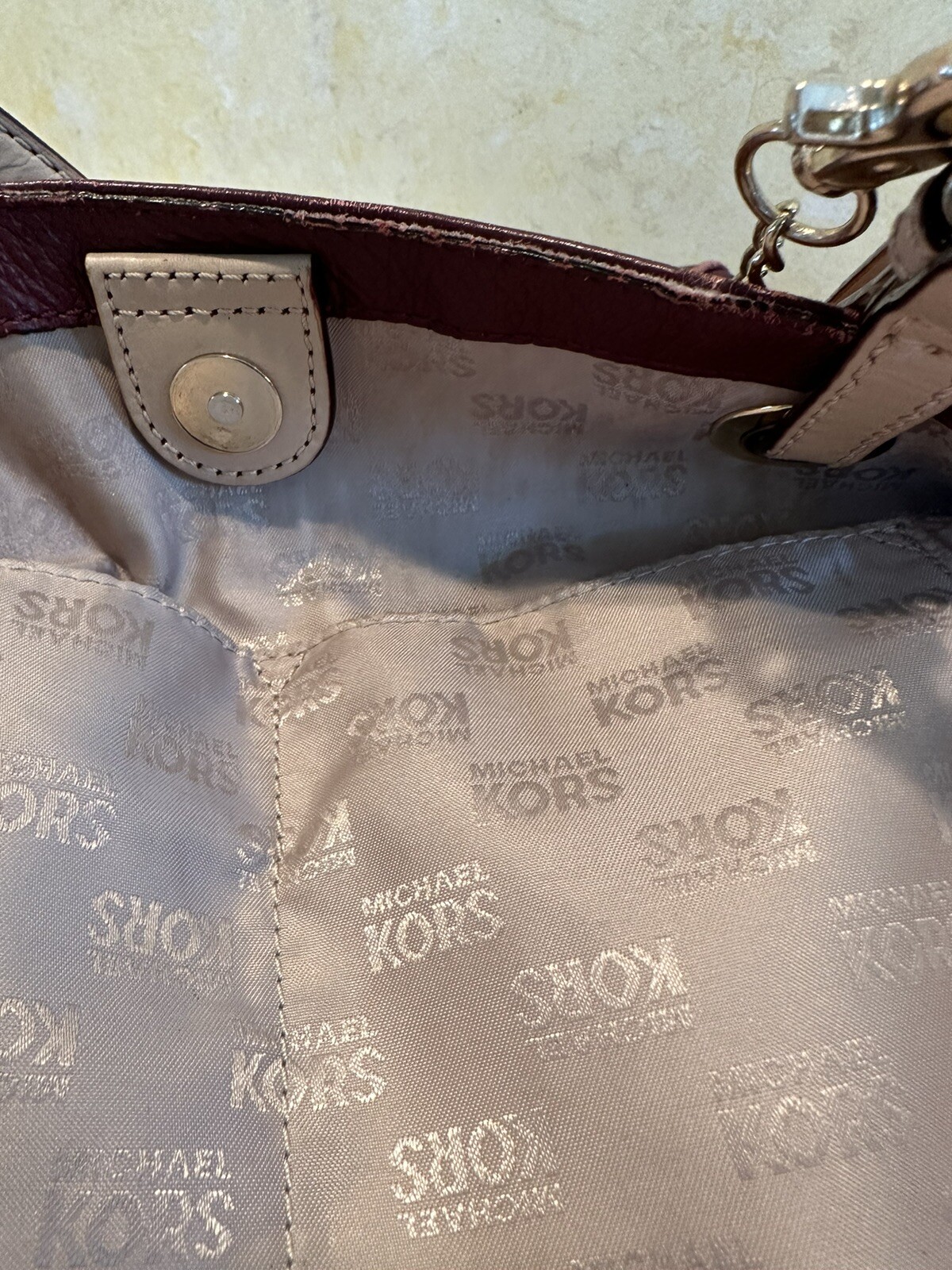 Michael Kors Burgundy Leather Handbag /Shoulder Purse