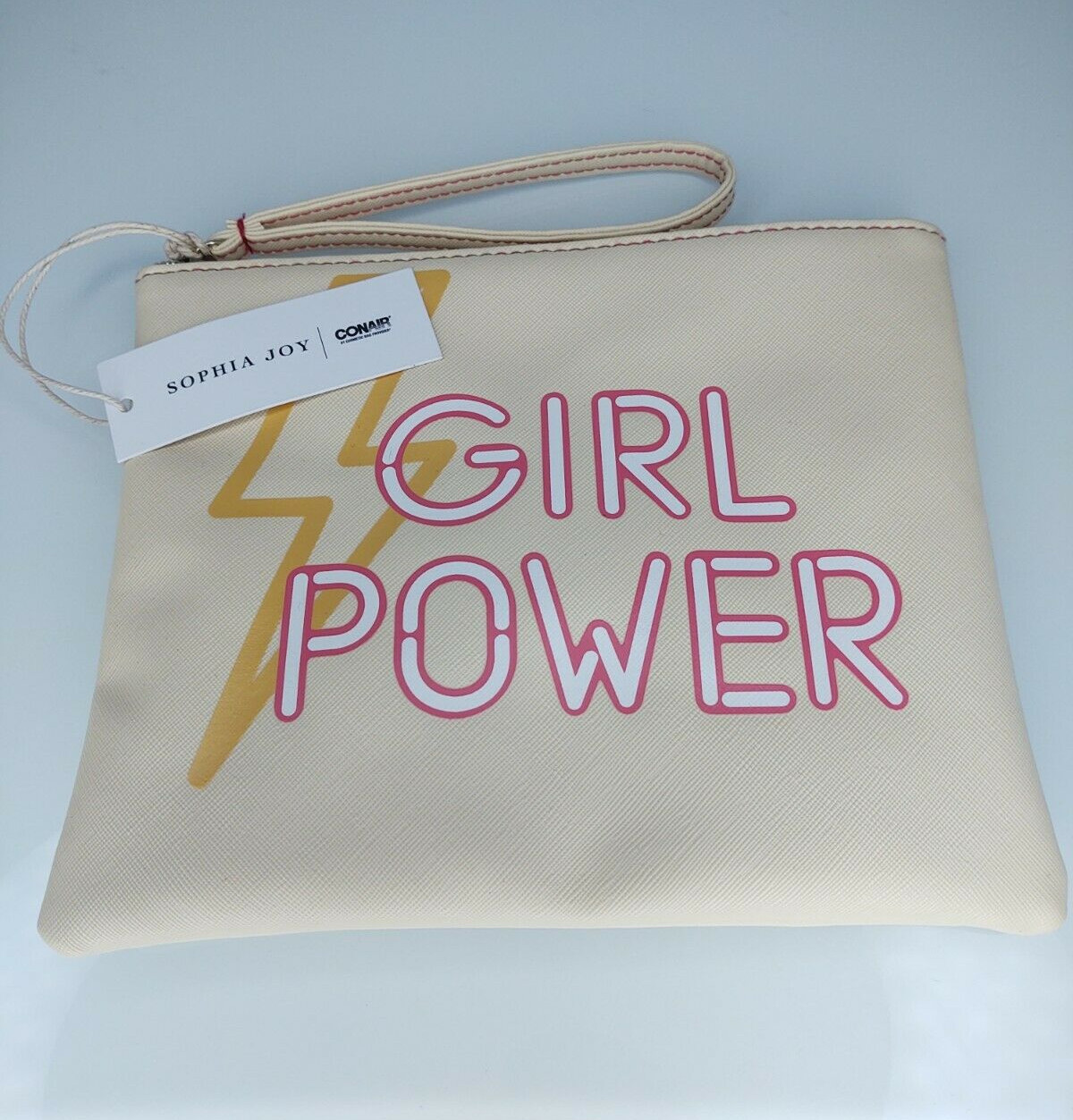 Make Up Pouch Clutch Bag Wristlet, Conair Girl Power, Sophia Joy 9″ x 7″