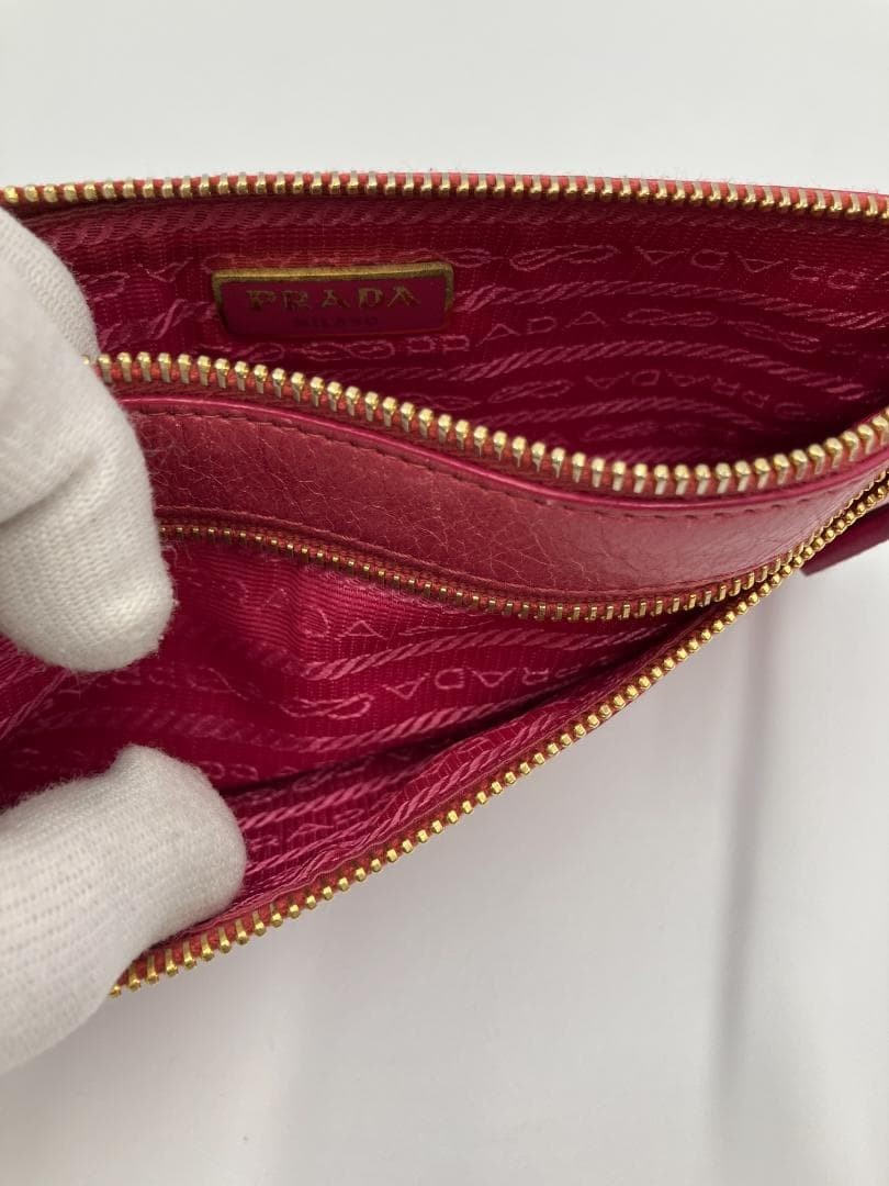 PRADA Leather Mini Shoulder Bag Pink 2WAY Gold Hardware 11cm x 21cm Authentic
