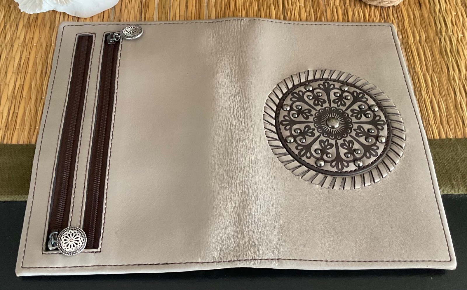Brighton Ferrara Rafaela Studded Leather Purse & Wallet Set in Beechwood Lovely!