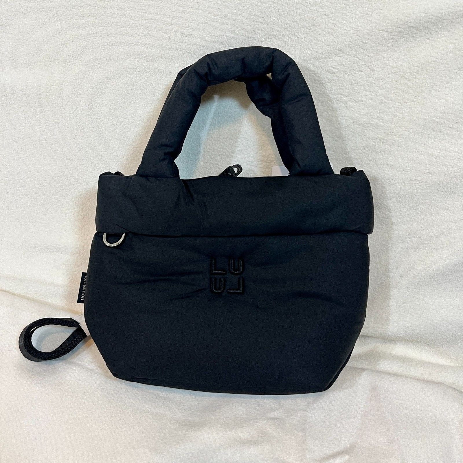 Lululemon On My Level Small Puffy Tote/Crossbody Bag Black 3L NWT