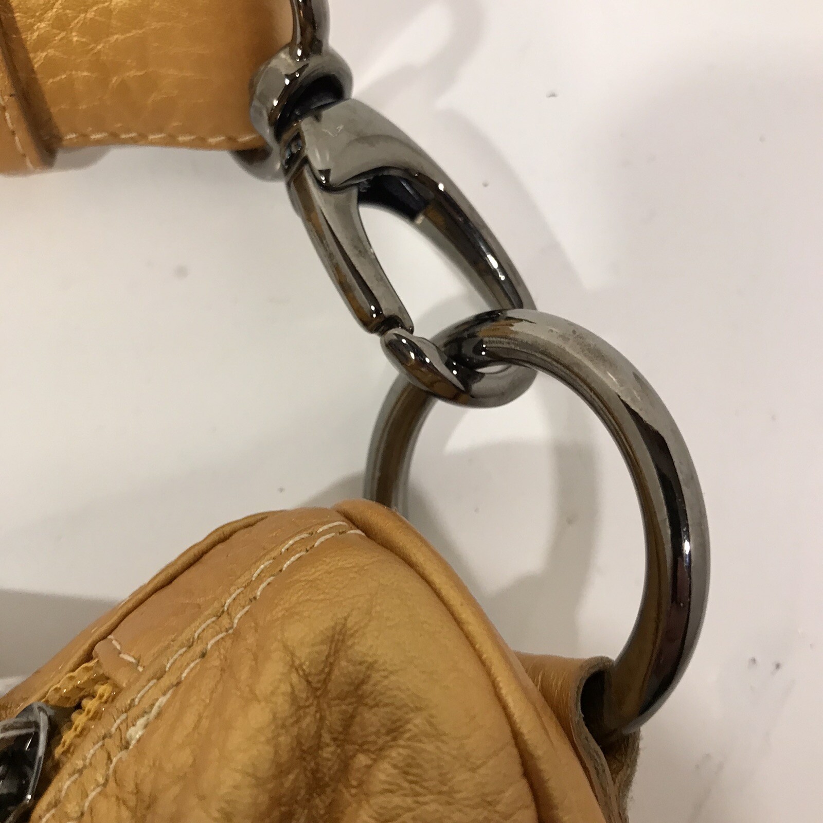 Berge Italy 100% Leather&Calfskin Handbag in Gold Made in Italy-Unused Condition