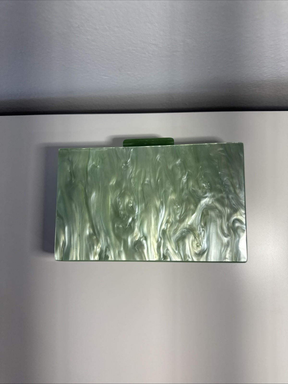 Women Acrylic Magnetic Closure Clutch Wedding Clutch Bag with Gold Chain Green