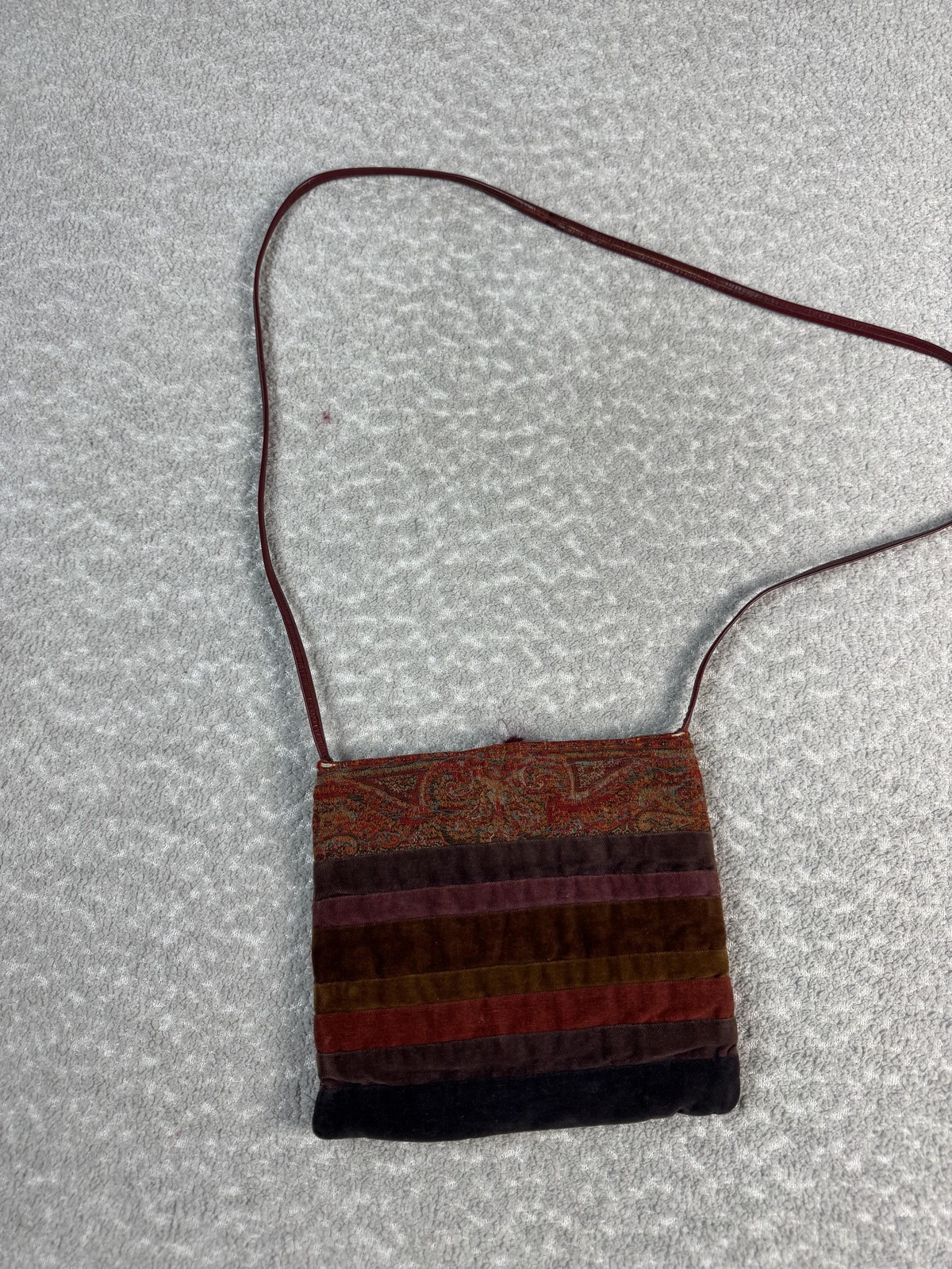 Henri Bendel Crossbody Bag Womens Small Multicolor Velvet Paisley Bohemian