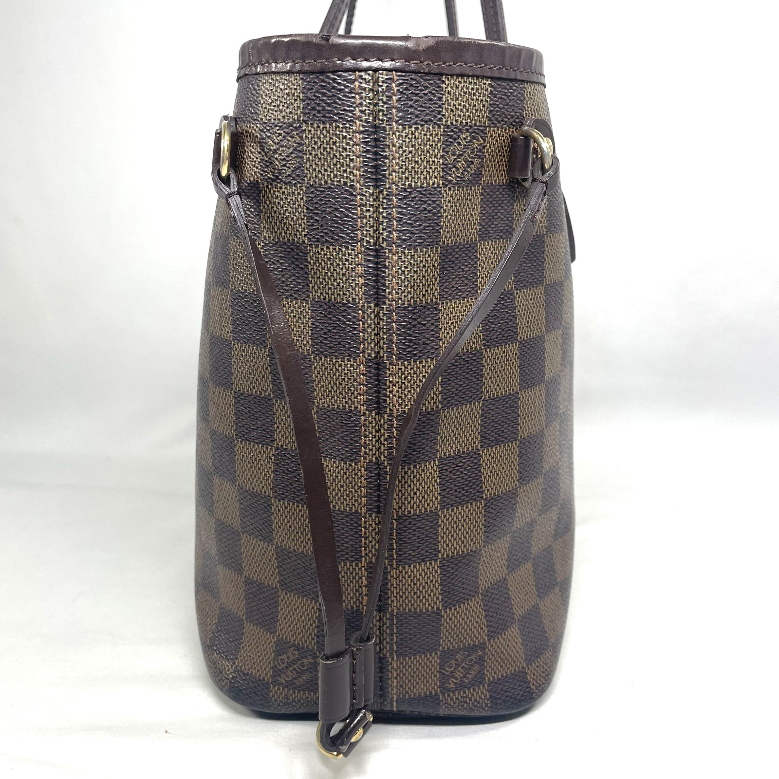 LOUIS VUITTON Neverfull PM N51109 Damier Ebene Tote Shoulder Bags Authentic