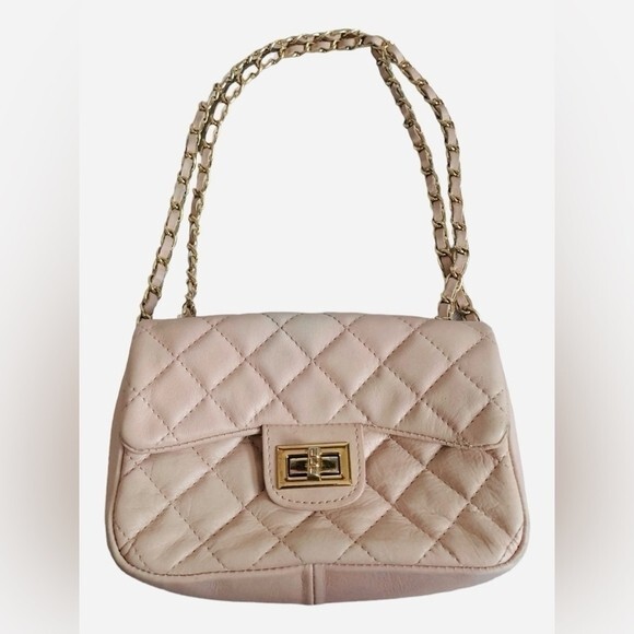 Chiaroscuro Charlotte Pale Pink Leather Shoulder Bag Crossbody Tote Women’s G+
