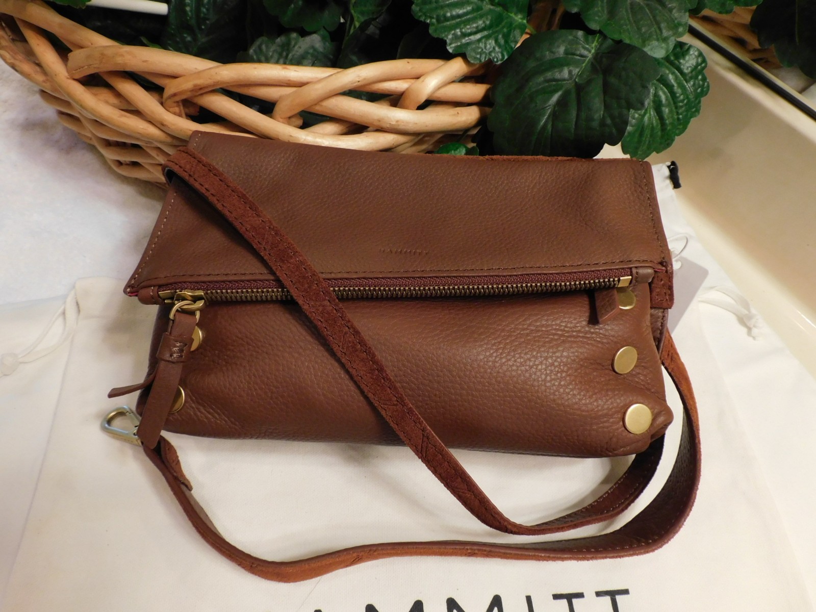 NWT HAMMITT DILLON SML CHOCOLATE DIAMOND SUEDE $445** FREE SHIPPING*