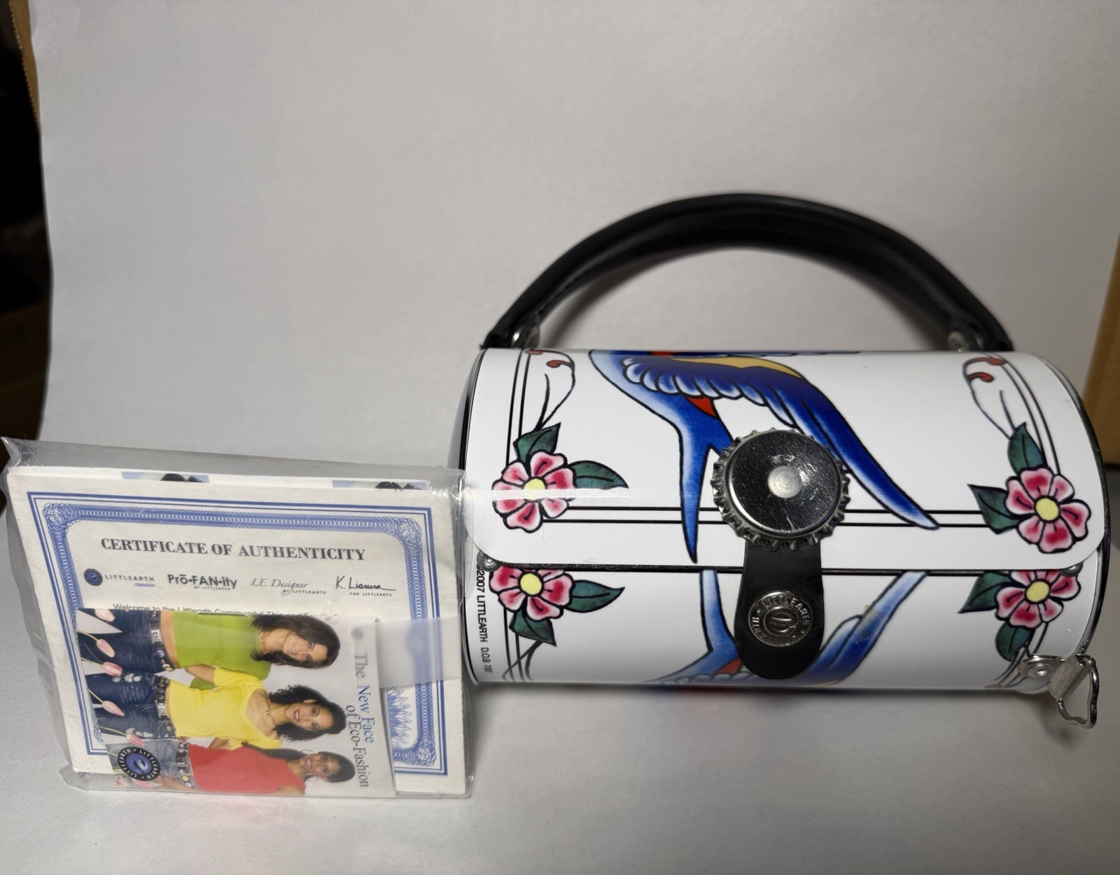 Rare Littlearth Pro-Fanity Tattoo Swallow Heart Tin Purse Handbag COA Rockabilly