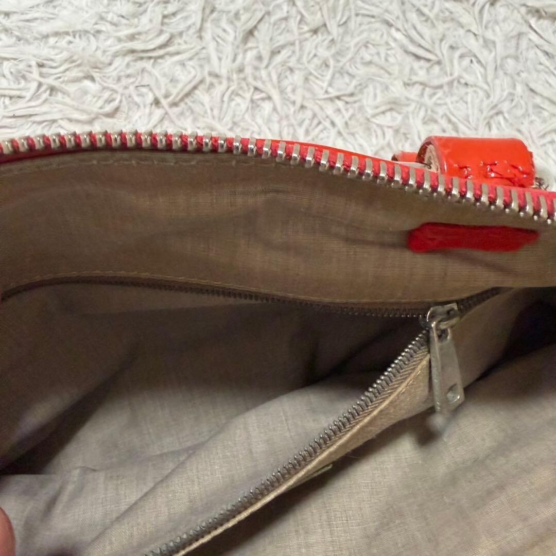 Marc Jacobs Orange Patent Leather Handbag Silver Zip 31cm x 21cm x 11cm