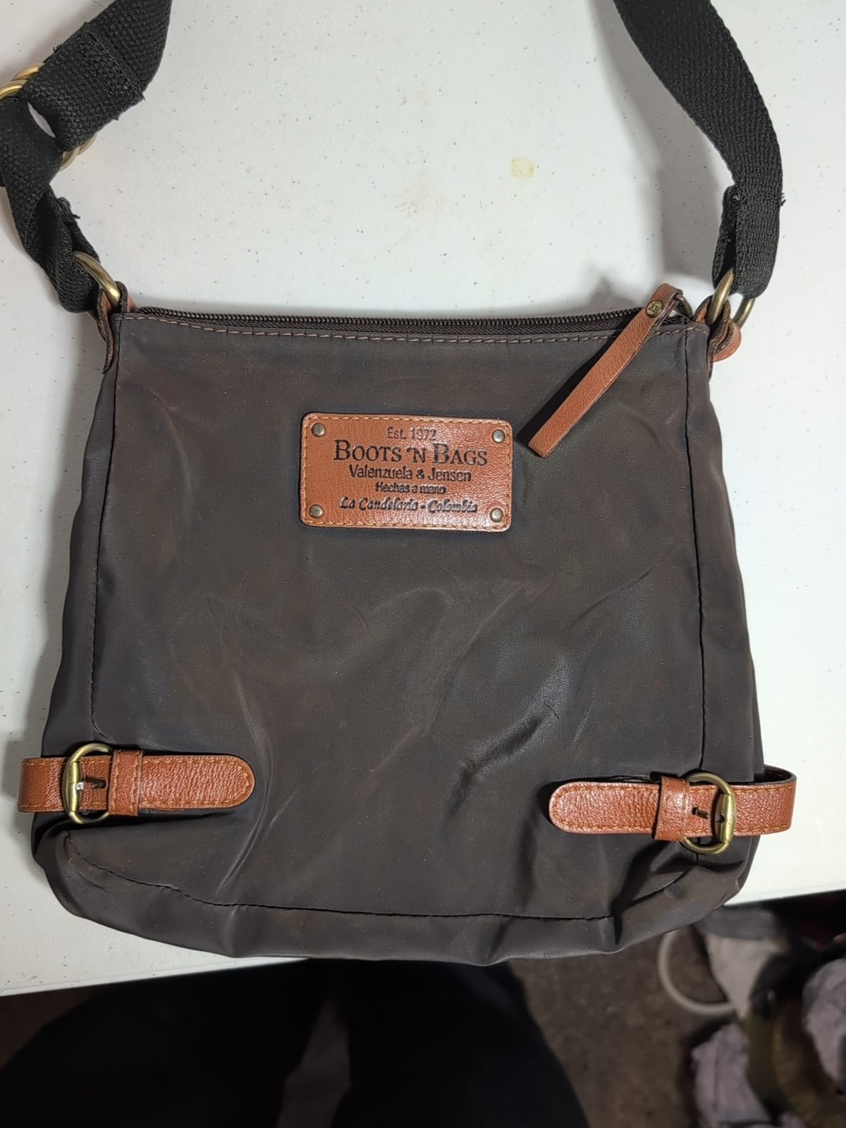 Boots N Bags Vintage Womens Brown / Black Strap Shoulder Handbag