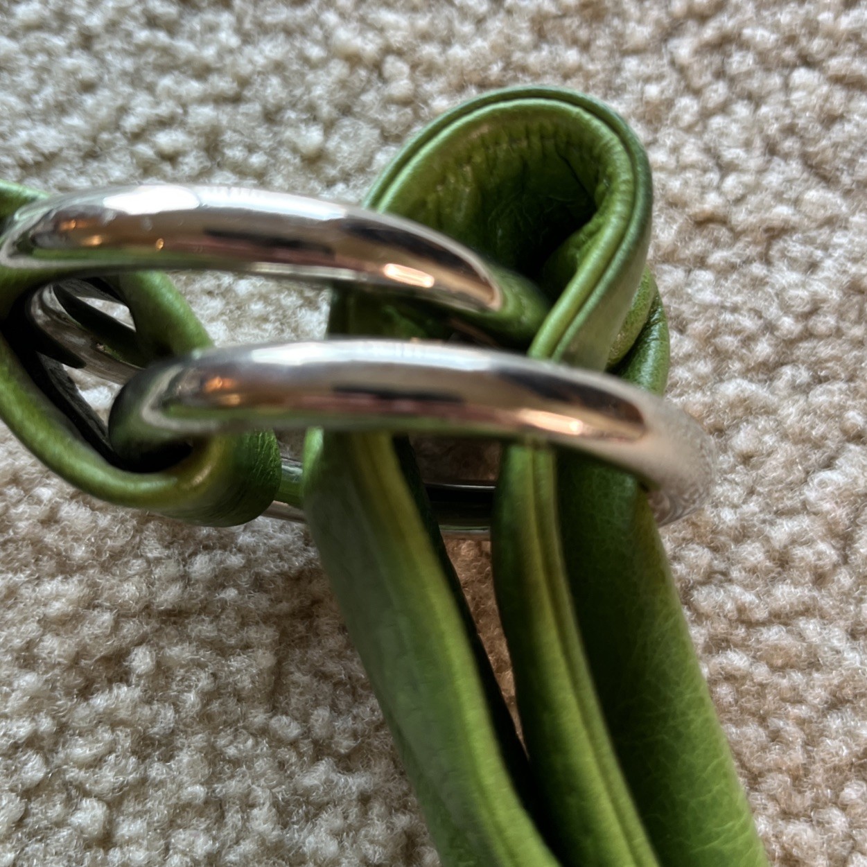 Latico Leather Green Shoulder Bag Y2K Chunky Zip Closure Floral Lined Pockets