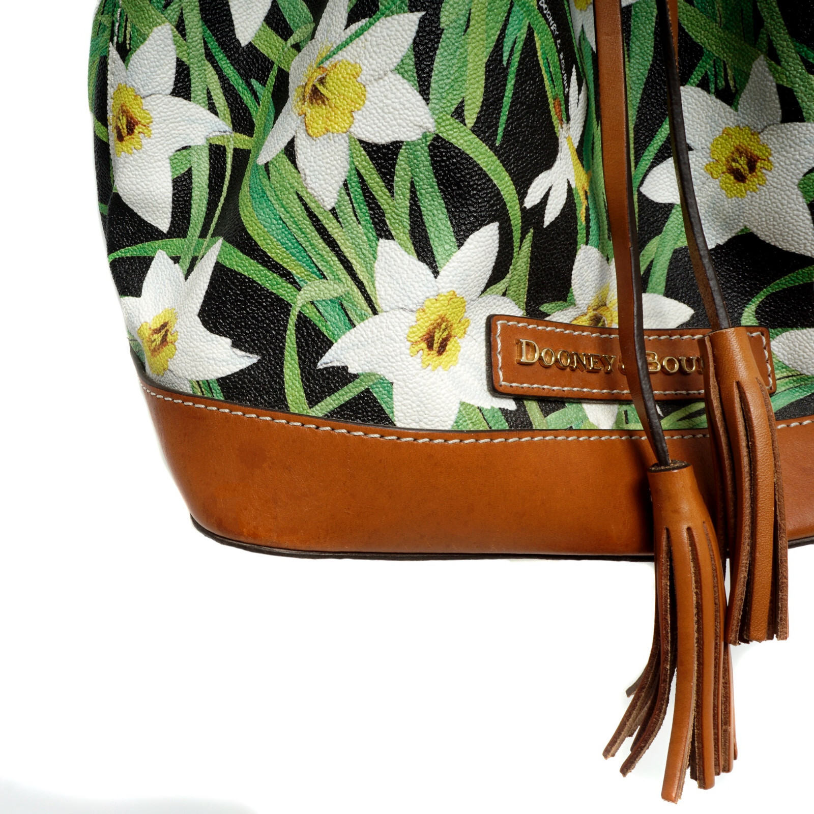 Dooney & Bourke Daffodil Drawstring Bag Black, Yellow, White, Green Bucket Bag