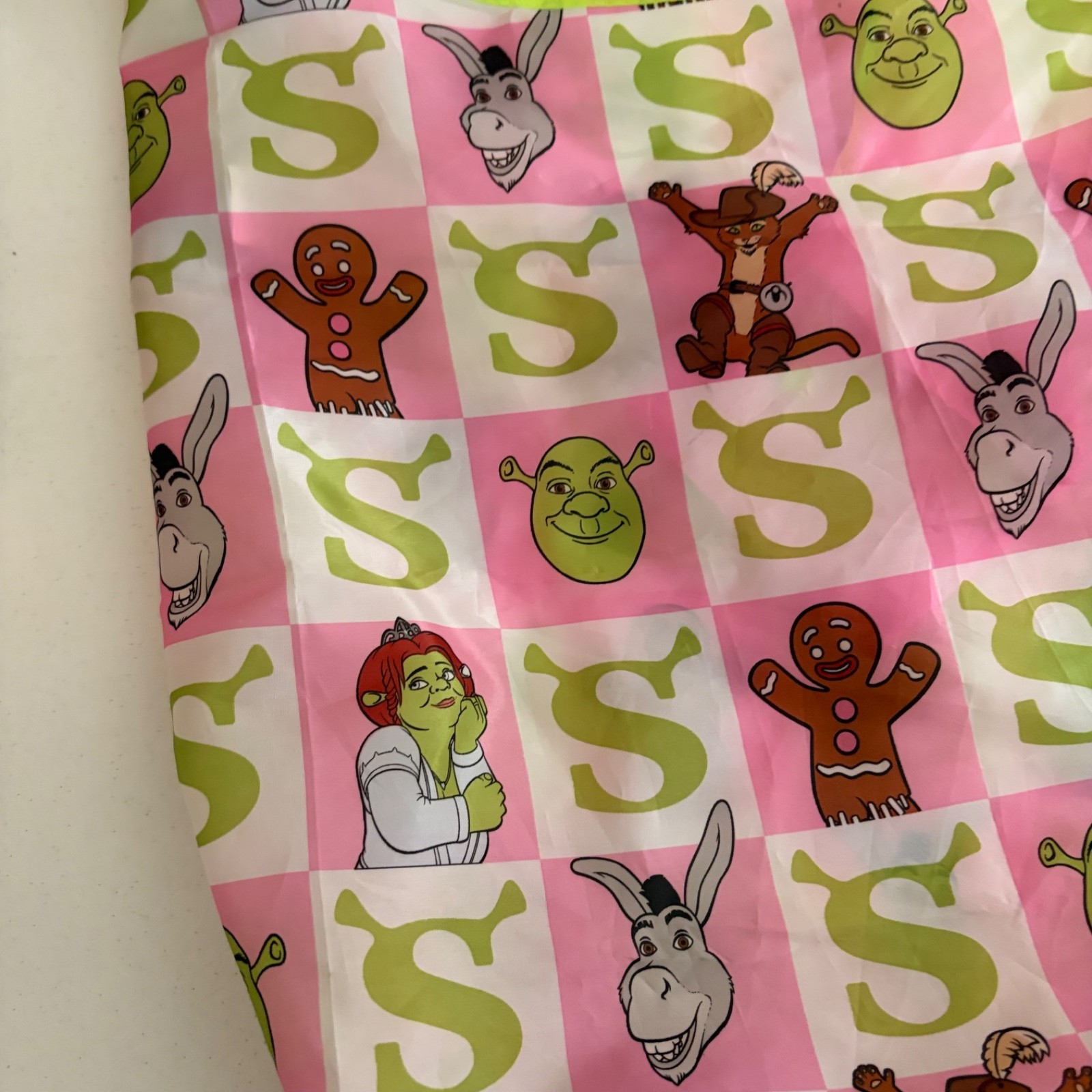Shrek Reusable Bag Shrek Fiona Donkey Gingerbread Man Green Pink Shoulder Bag