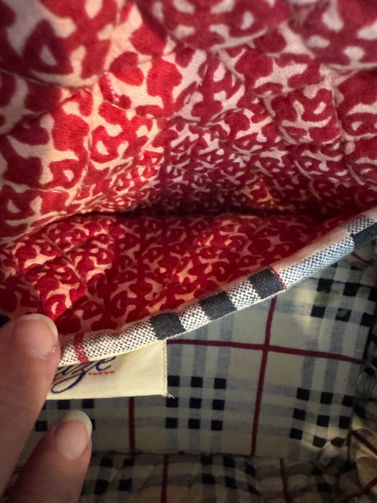 Handmade Plaid Fabricize Bag Boho Unique Fabric Horses Purse VTG