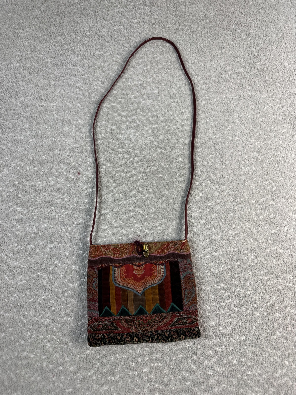 Henri Bendel Crossbody Bag Womens Small Multicolor Velvet Paisley Bohemian